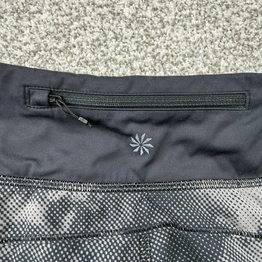 Women's Athleta Run With It Lined Black Gray‎ Athletic Running Shorts Size S